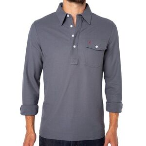 Criquet Long Sleeve Player's Polo Shirt, Size S, Grey